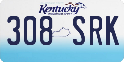 KY license plate 308SRK