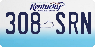 KY license plate 308SRN