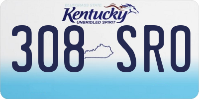 KY license plate 308SRO