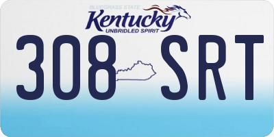 KY license plate 308SRT