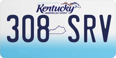 KY license plate 308SRV