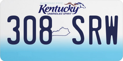 KY license plate 308SRW