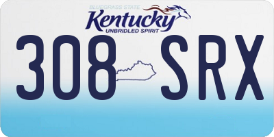 KY license plate 308SRX