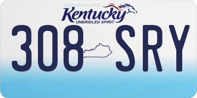 KY license plate 308SRY