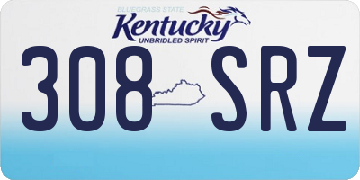 KY license plate 308SRZ