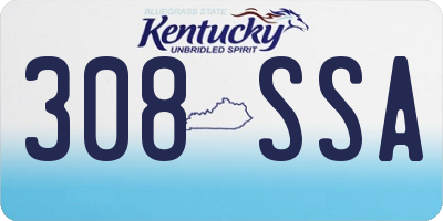 KY license plate 308SSA