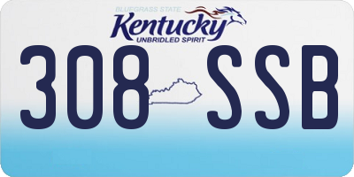 KY license plate 308SSB