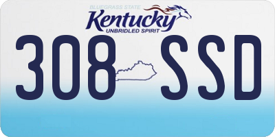 KY license plate 308SSD