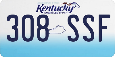 KY license plate 308SSF