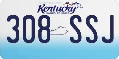 KY license plate 308SSJ