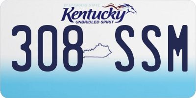 KY license plate 308SSM