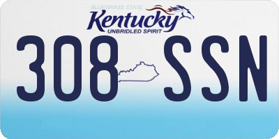KY license plate 308SSN