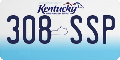 KY license plate 308SSP