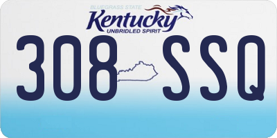 KY license plate 308SSQ