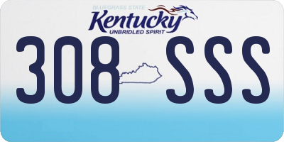 KY license plate 308SSS