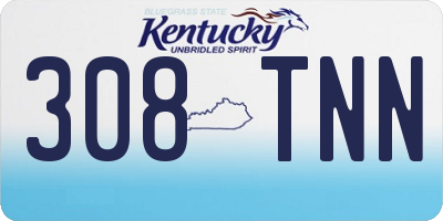 KY license plate 308TNN
