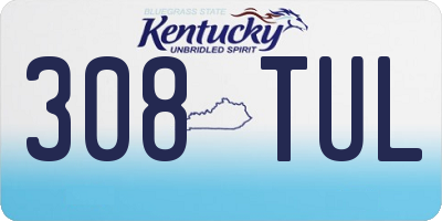 KY license plate 308TUL