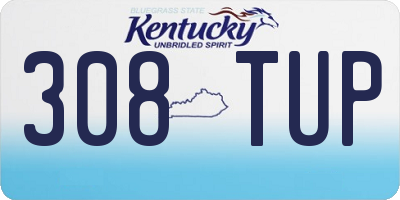 KY license plate 308TUP