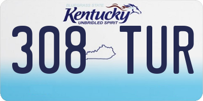 KY license plate 308TUR