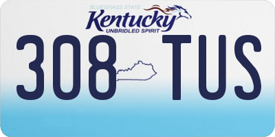 KY license plate 308TUS