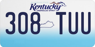 KY license plate 308TUU