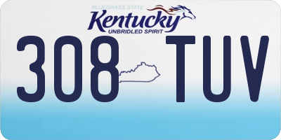 KY license plate 308TUV