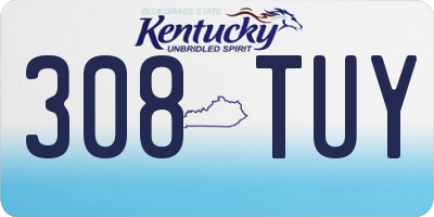 KY license plate 308TUY