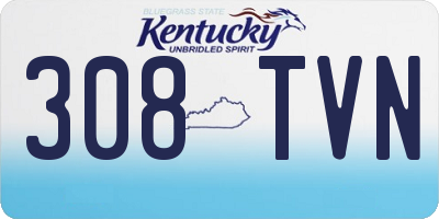 KY license plate 308TVN
