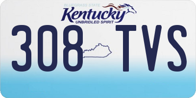 KY license plate 308TVS
