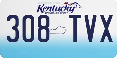 KY license plate 308TVX