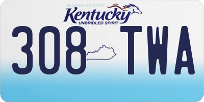 KY license plate 308TWA