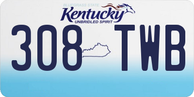 KY license plate 308TWB