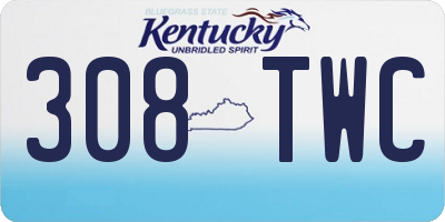 KY license plate 308TWC