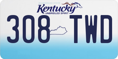 KY license plate 308TWD