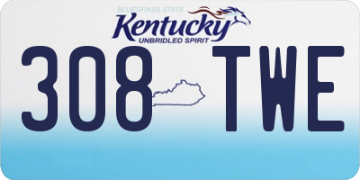 KY license plate 308TWE
