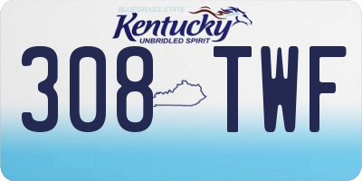 KY license plate 308TWF