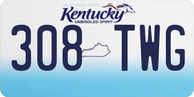 KY license plate 308TWG