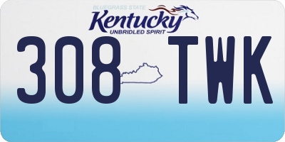 KY license plate 308TWK