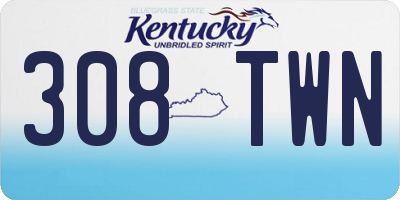 KY license plate 308TWN