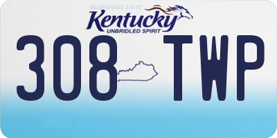 KY license plate 308TWP