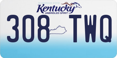 KY license plate 308TWQ