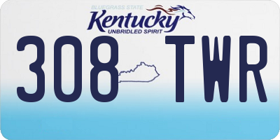 KY license plate 308TWR