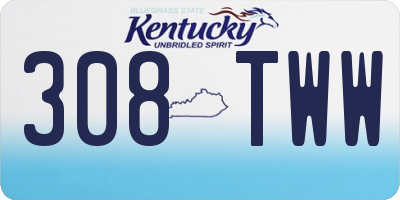 KY license plate 308TWW
