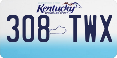 KY license plate 308TWX