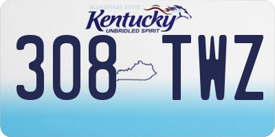 KY license plate 308TWZ