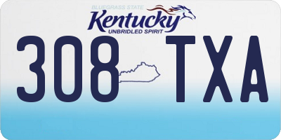 KY license plate 308TXA