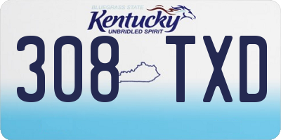 KY license plate 308TXD