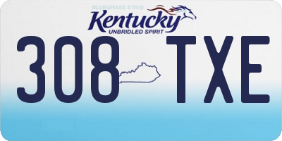 KY license plate 308TXE