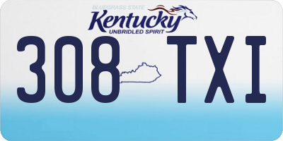 KY license plate 308TXI