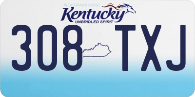 KY license plate 308TXJ